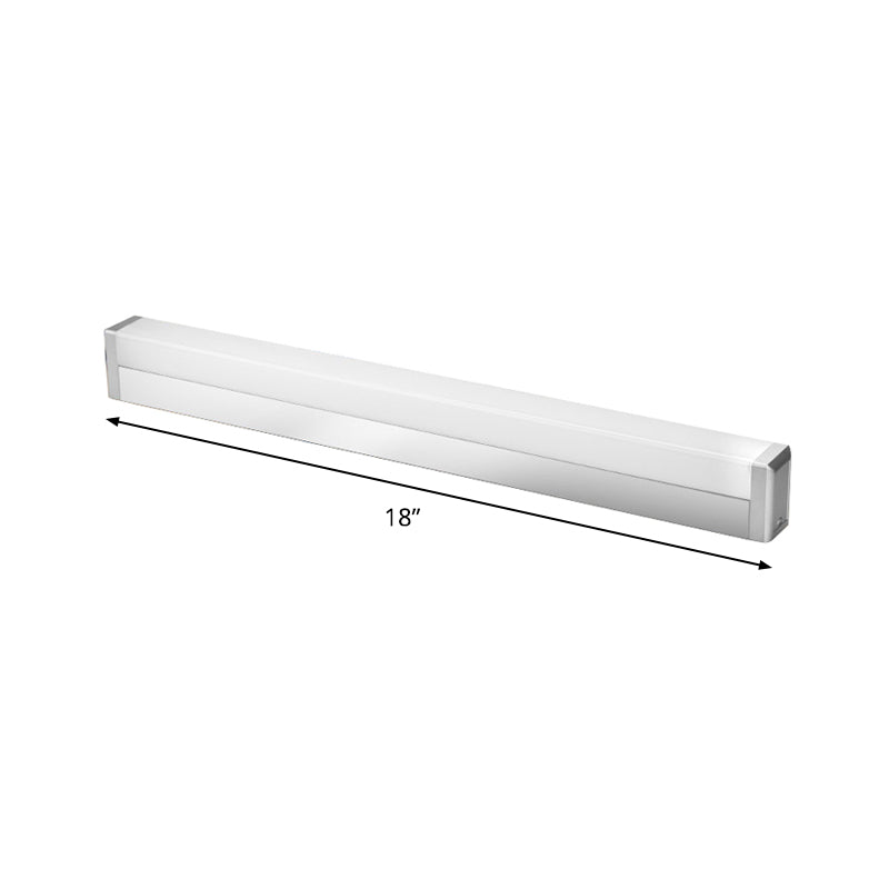 Iluminación de tocador de tocador de metal LED LED plateado Luz de apliques en luz cálida/blanca para el baño
