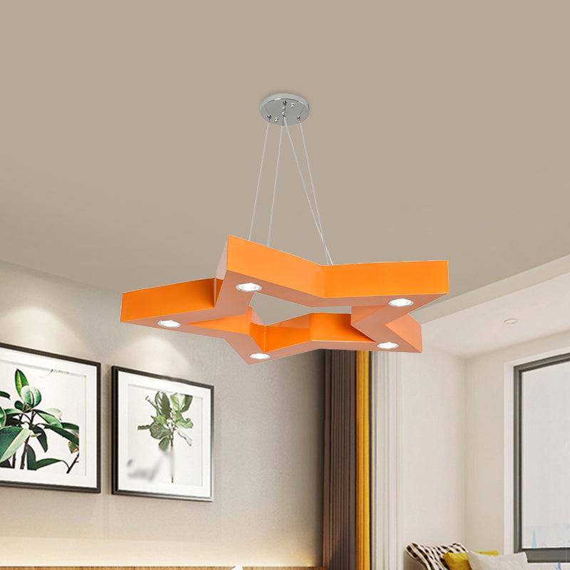 Plafond en étoile à cinq points en acrylique Carmelier macaron jaune / bleu / vert suspension