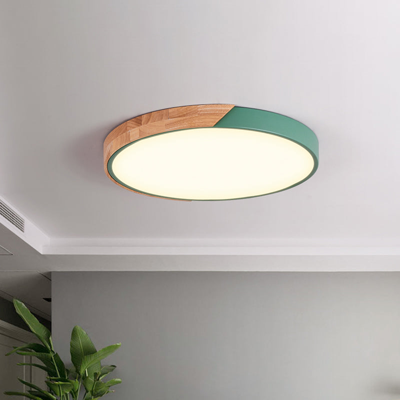 Rond plafondlamp, modern metaal, roze/geel/groen, LED-inbouwlamp, 16"/19,5" breed