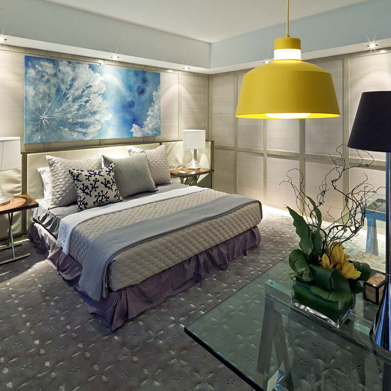 Pendante effilée modernisme Metal 1 Rose clair / gris / jaune plafonnier plafond pour le salon