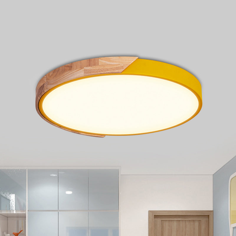 Rond plafondlamp, modern metaal, roze/geel/groen, LED-inbouwlamp, 16"/19,5" breed