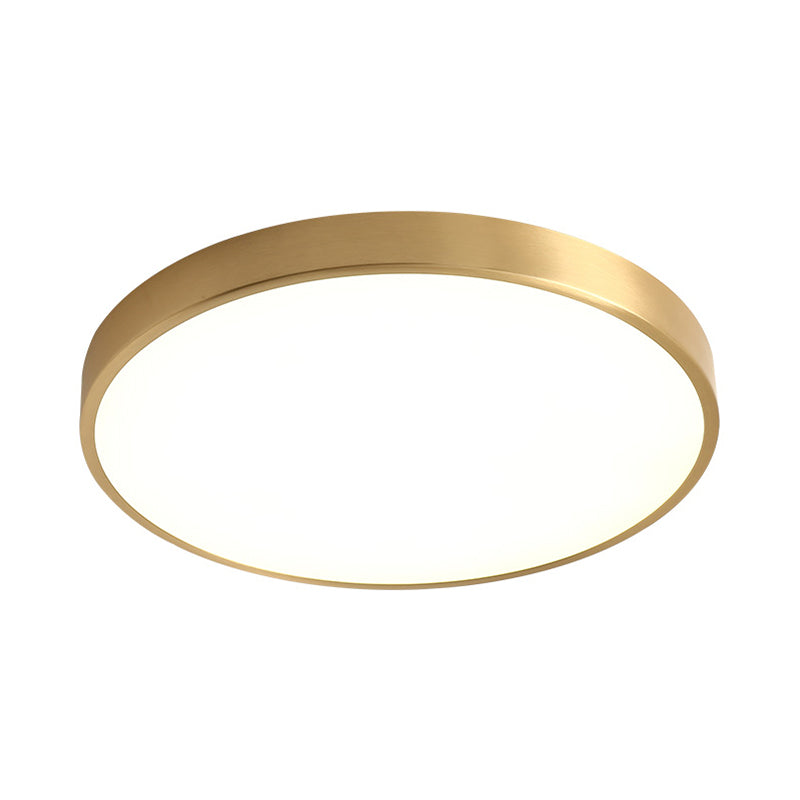Vierkant/rond metalen inbouw moderne LED-messing plafondlamp voor slaapkamer