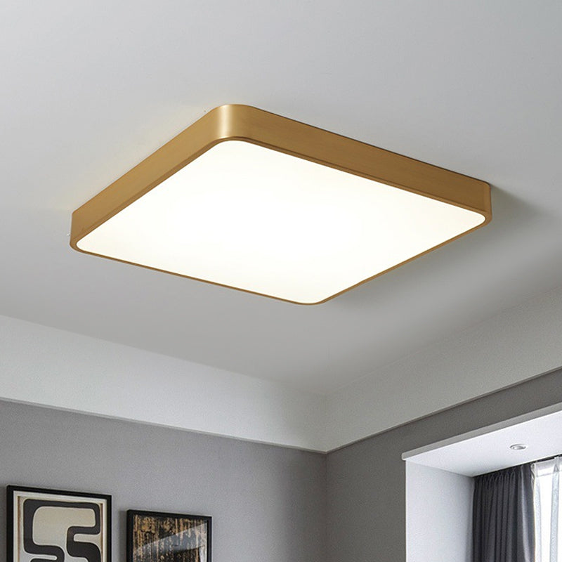Vierkant/rond metalen inbouw moderne LED-messing plafondlamp voor slaapkamer