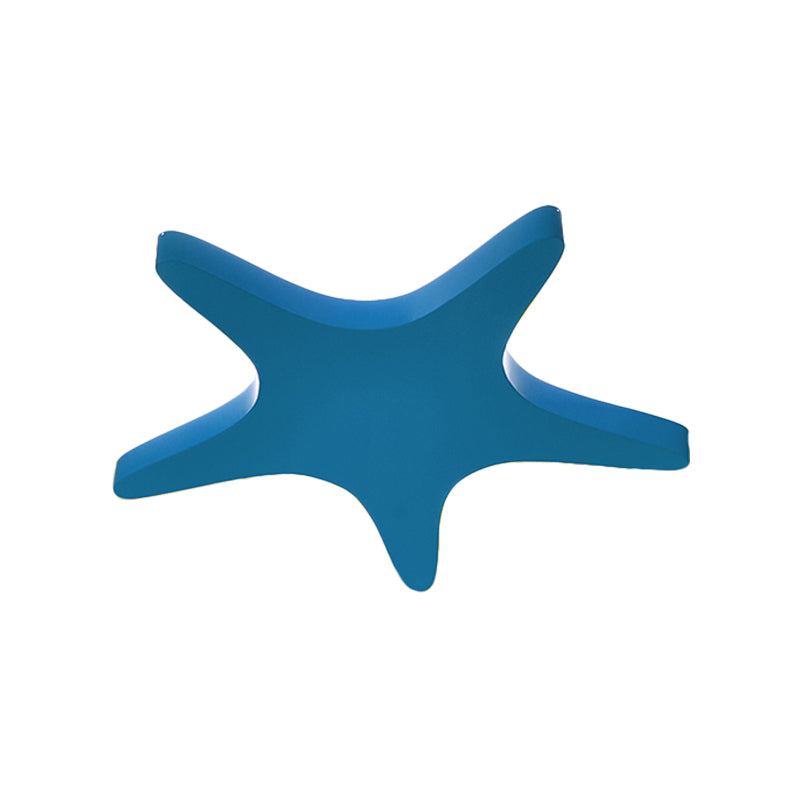 Metallic Star Ceiling Fixture Cartoon Yellow/Orange/Blue LED Flush Mount Lighting for Kids Room