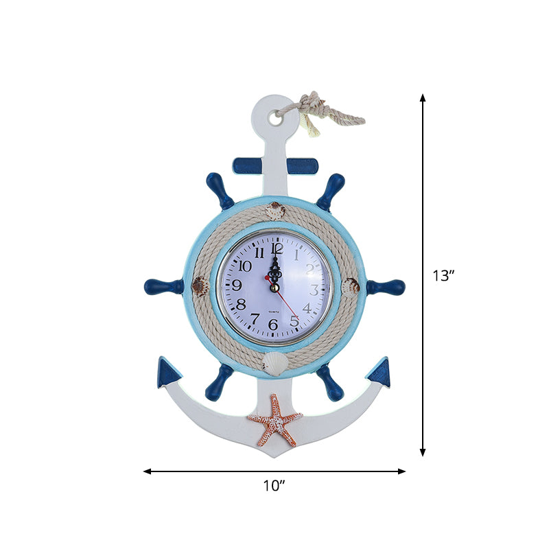 Roer Wall Lighting Kinderen Metallic LED Blue SCONCE LIMMUTE MET Klokontwerp, Warm/Wit licht