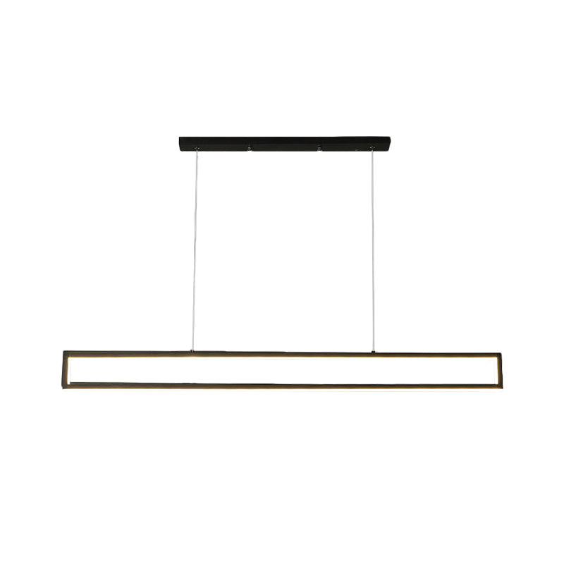 Frame di rettangolo Iron Isola Lampada Freeture Minimalist LED Black Dropserve in luce calda/bianca