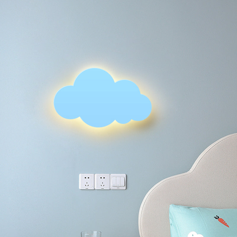 Cartoon -LED -Wandhalterung Beleuchtung rosa/gelb/blauer Wolkenoberfläche Wandleuchten mit metallischem Schatten