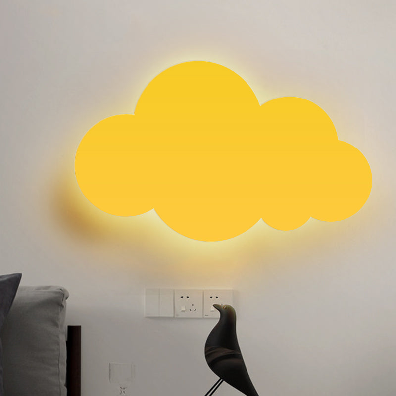 Cartoon -LED -Wandhalterung Beleuchtung rosa/gelb/blauer Wolkenoberfläche Wandleuchten mit metallischem Schatten