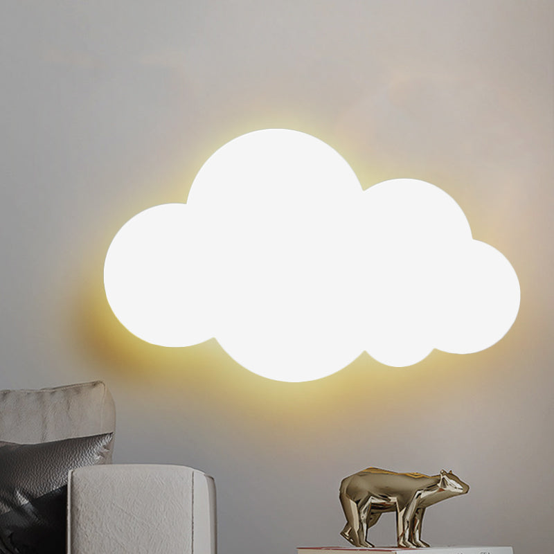 Cartoon -LED -Wandhalterung Beleuchtung rosa/gelb/blauer Wolkenoberfläche Wandleuchten mit metallischem Schatten