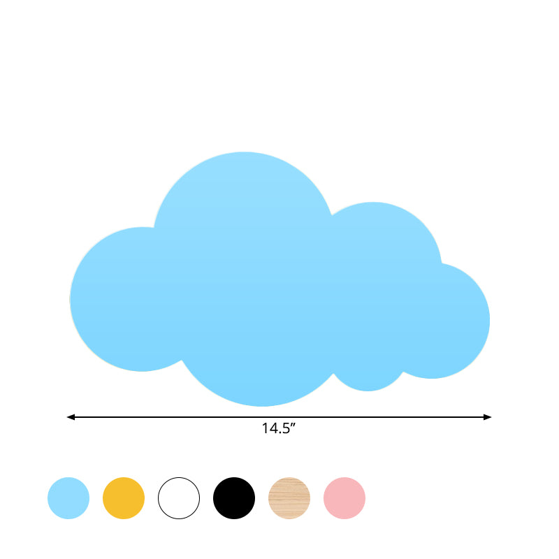 Cartoon -LED -Wandhalterung Beleuchtung rosa/gelb/blauer Wolkenoberfläche Wandleuchten mit metallischem Schatten