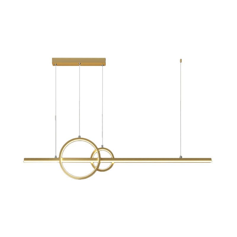 Anello minimalista e bar Light Light LED Metallic LED Lampada sospesa in nero/oro