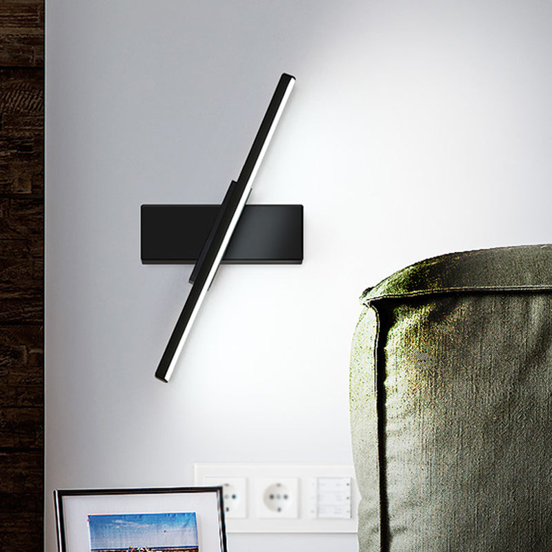 Linear tocador de tocador apliques contemporáneos de luz de pared led black/blanca contemporánea en luz cálida/blanca