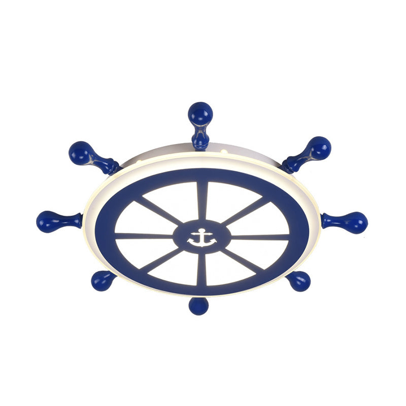 Lampada da soffitto a LED per camera da letto Semplicità Lampada da incasso blu con paralume in acrilico a timone