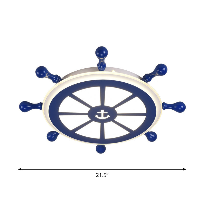 Lampada da soffitto a LED per camera da letto Semplicità Lampada da incasso blu con paralume in acrilico a timone