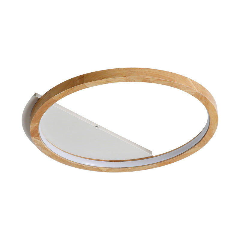 Holz Ring Flush Mount Lighting Contemporary LED Beige Deckenleuchte, 13 "/17" /21 " Breite