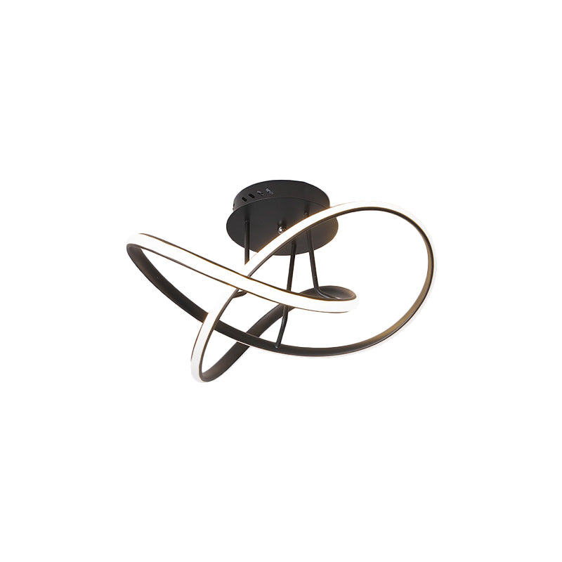 Luz semi empotrada trenzada metálica, LED nórdico negro/blanco/café, iluminación cerca del techo para dormitorio