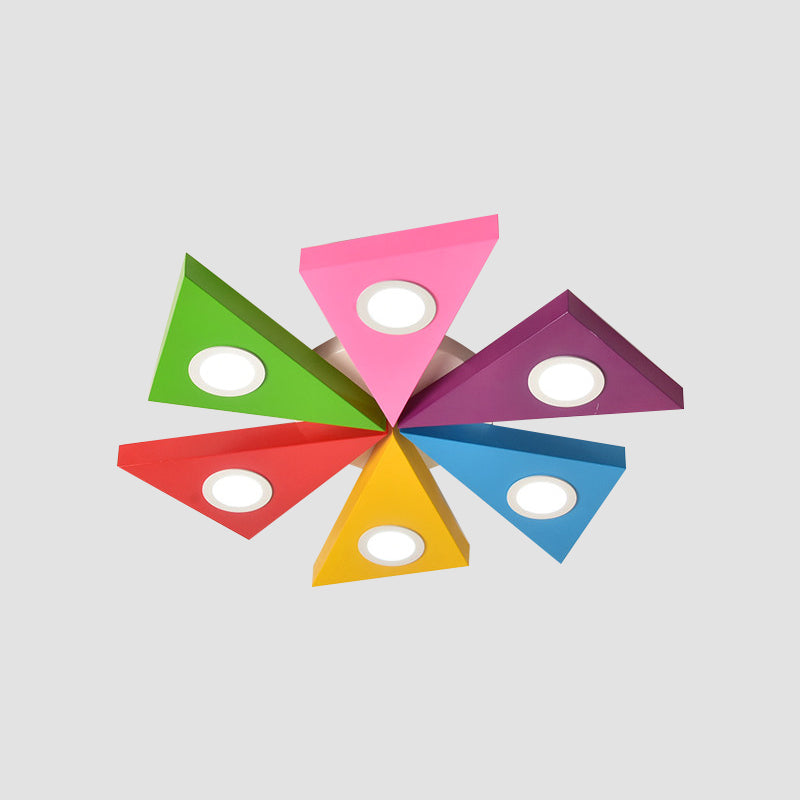 Windmill Acrylic Flushmount Ceiling Lamp Kids Multi-Color LED Flush Light Fixture