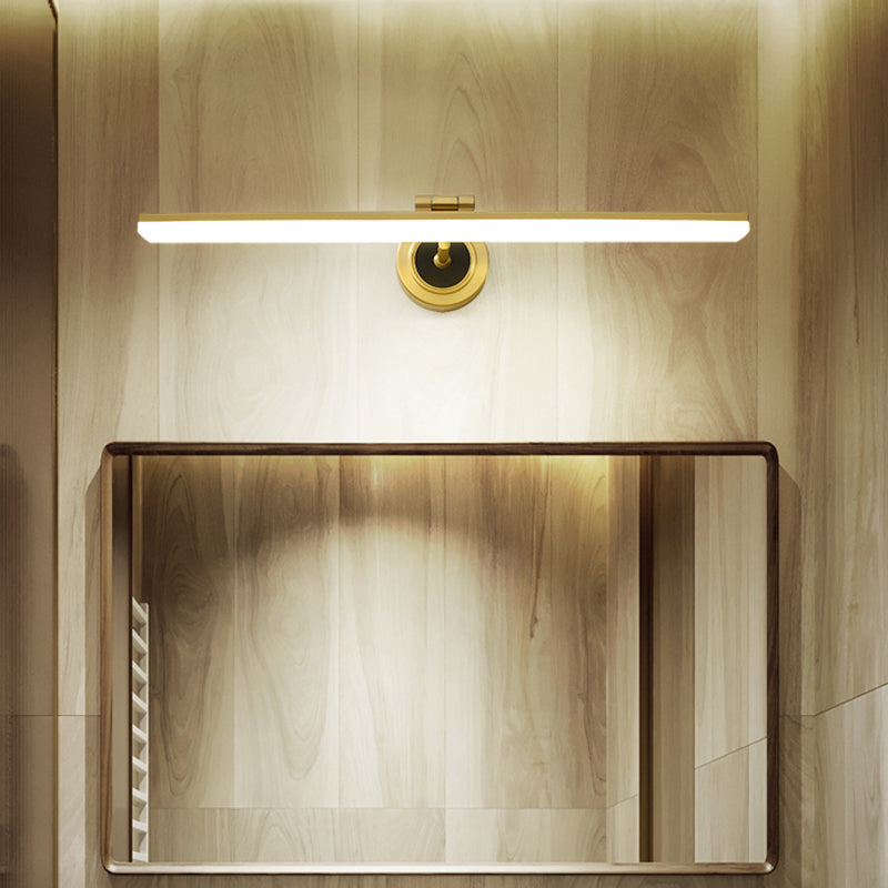 Linear Bathroom Vanity Light Fixture Metal LED Minimalist Wall Lighting Ideas in Black/Gold