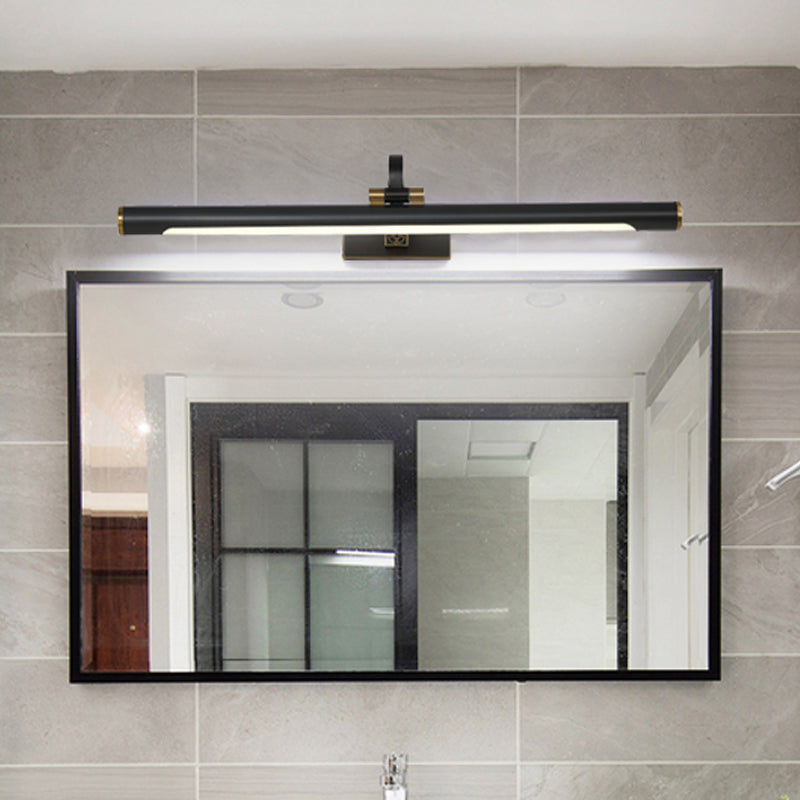 Luce di vanità a muro aerodinamico nero Light Contemporary LED Metallic Wall Monted Lighting con braccio oscillante