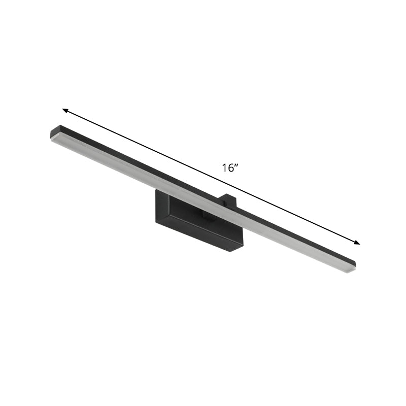 Doucheruimte led ijdelheid verlichtingsarmatuur eenvoudige zwarte muur sconce met rechte metalen schaduw in warm/wit licht