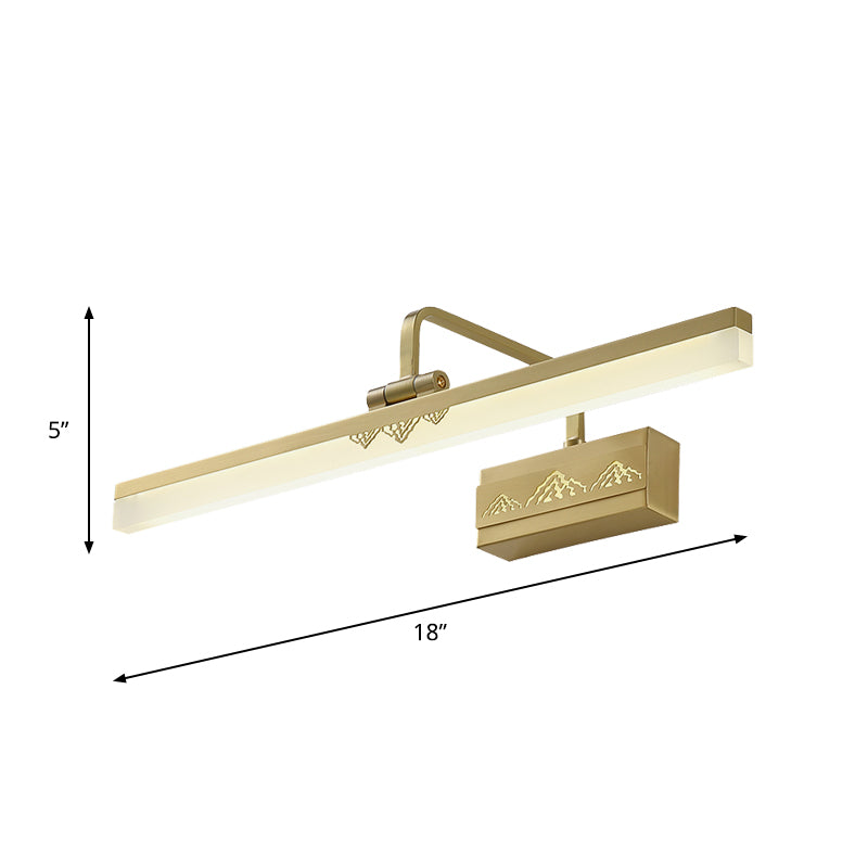 Tube Metallic Wall Schonce Lighting Simplicity Led Brass ijdelheid Licht armatuur met zwaaitarm