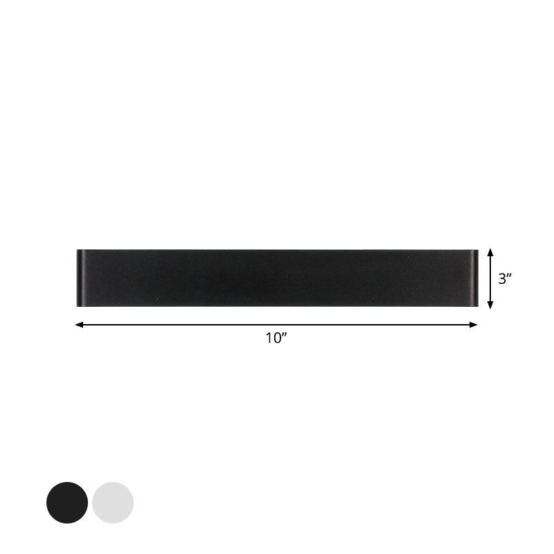 Great Room LED Wall Lamp Modernism Black/White Sconce Light Fixture with Rectangular Metal Shade