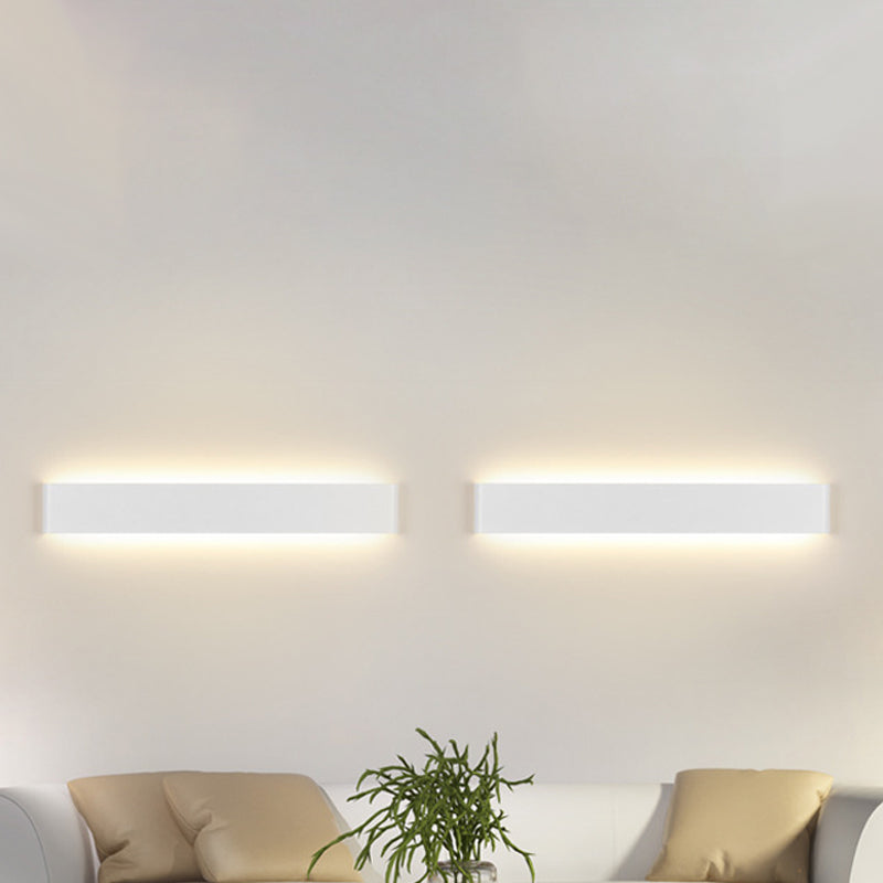 Great Room LED Wall Lamp Modernism Black/White Sconce Light Fixture with Rectangular Metal Shade