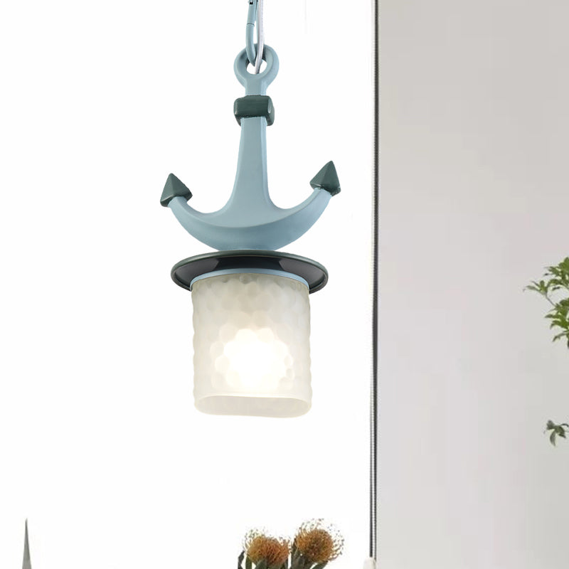 Zylinder/ausgestellter Beleuchtung einfaches Gründungsglas 1-Licht 6 "/13" W-Kindergartenlampe in Schwarz/Blau