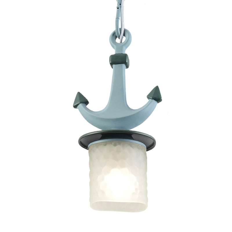 Zylinder/ausgestellter Beleuchtung einfaches Gründungsglas 1-Licht 6 "/13" W-Kindergartenlampe in Schwarz/Blau