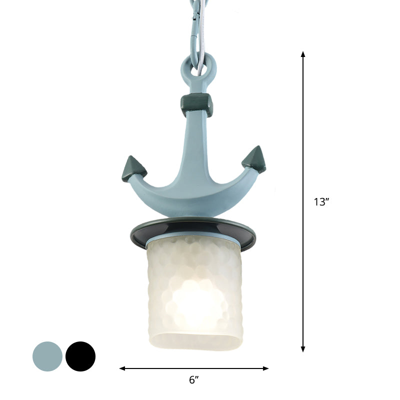 Zylinder/ausgestellter Beleuchtung einfaches Gründungsglas 1-Licht 6 "/13" W-Kindergartenlampe in Schwarz/Blau