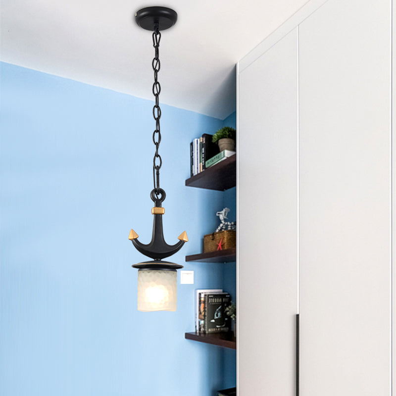 Zylinder/ausgestellter Beleuchtung einfaches Gründungsglas 1-Licht 6 "/13" W-Kindergartenlampe in Schwarz/Blau