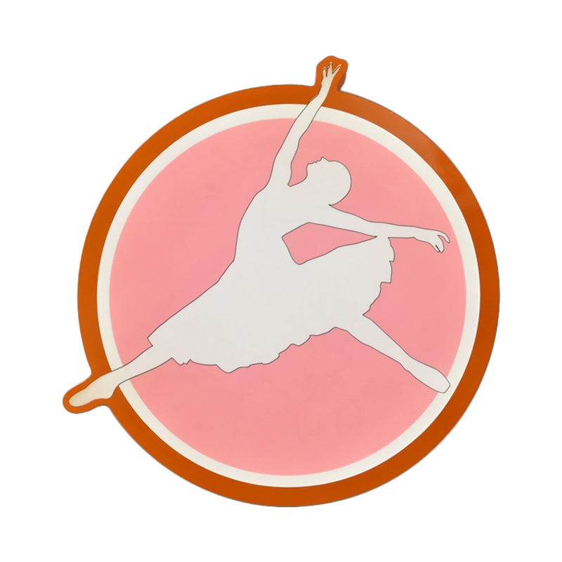 Circle Acrylic Ceiling Mounted Light Kids Pink/Yellow/Blue LED Flushmount Lighting with Ballet Girl Design