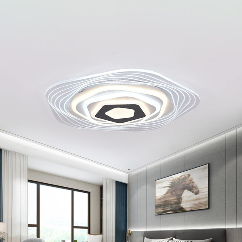 LED Camera Soffitto Illuminazione Simplicity White Flush Montaggio Fissaggio con Stacked Triangolo / Square / Hexagon Acrylic Shade