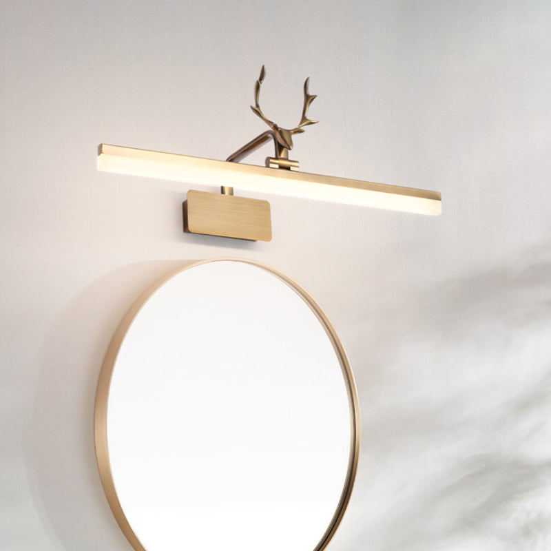 Tubular Wall Lighting Ideas Modernism Metal Gold Antler LED Vanity Light Fixture in Warm/White Light