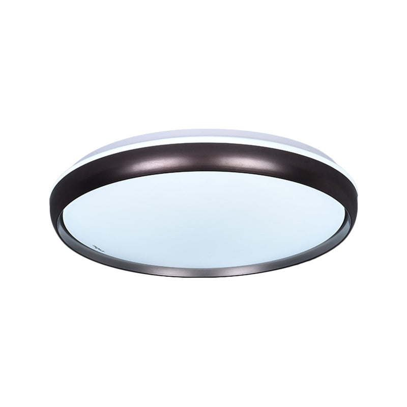 Slim Round Ceiling Lamp Modernism Metallic LED Dark Brown/Copper/Dark Gold Flush Mount Lighting Fixture for Parlor