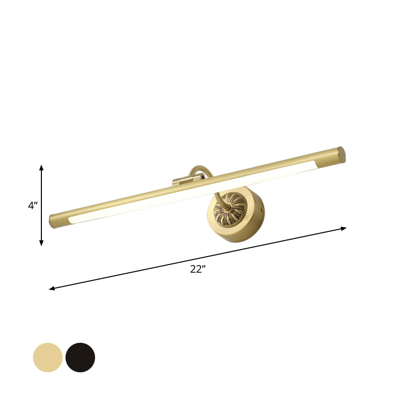 Simplicidad Aerografía Ligera de tocador Costacamiento de metal Cosicero de metal Iluminación de pared LED en negro/dorado