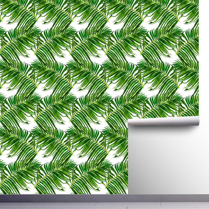 Tropical Palm Tree Wall Art Guest Room Minimalist Wallpaper Roll, Easy to Remove, 29.1 sq ft.