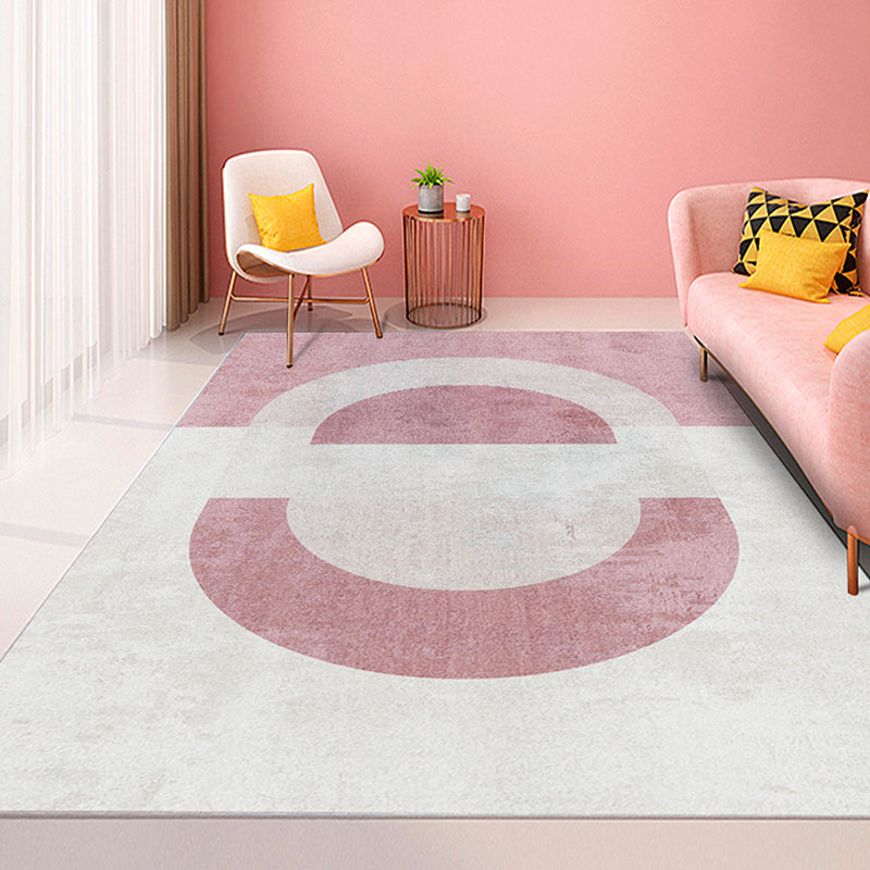 Multi Color Modern Carpet Polyester Colorblock Geometry Pattern Rug Pet Friendly Washable Non-Slip Rug for Living Room