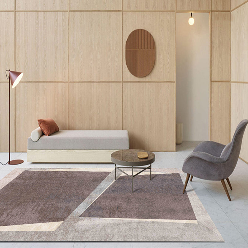 Multi Color Modern Carpet Polyester Colorblock Geometry Pattern Rug Pet Friendly Washable Non-Slip Rug for Living Room