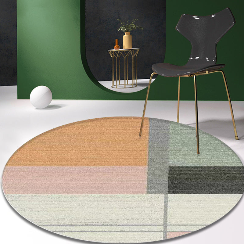 Multicolor Modern Rug Polypropylene Colorblock Rug Pet Friendly Washable Non-Slip Area Rug for Living Room