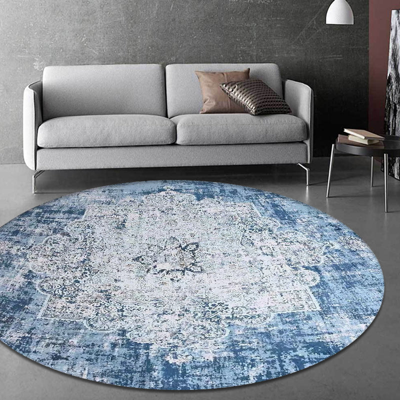 Multicolor Decoration Rug Shabby Chic Medallion Pattern Rug Polyester Machine Washable Non-Slip Backing Carpet