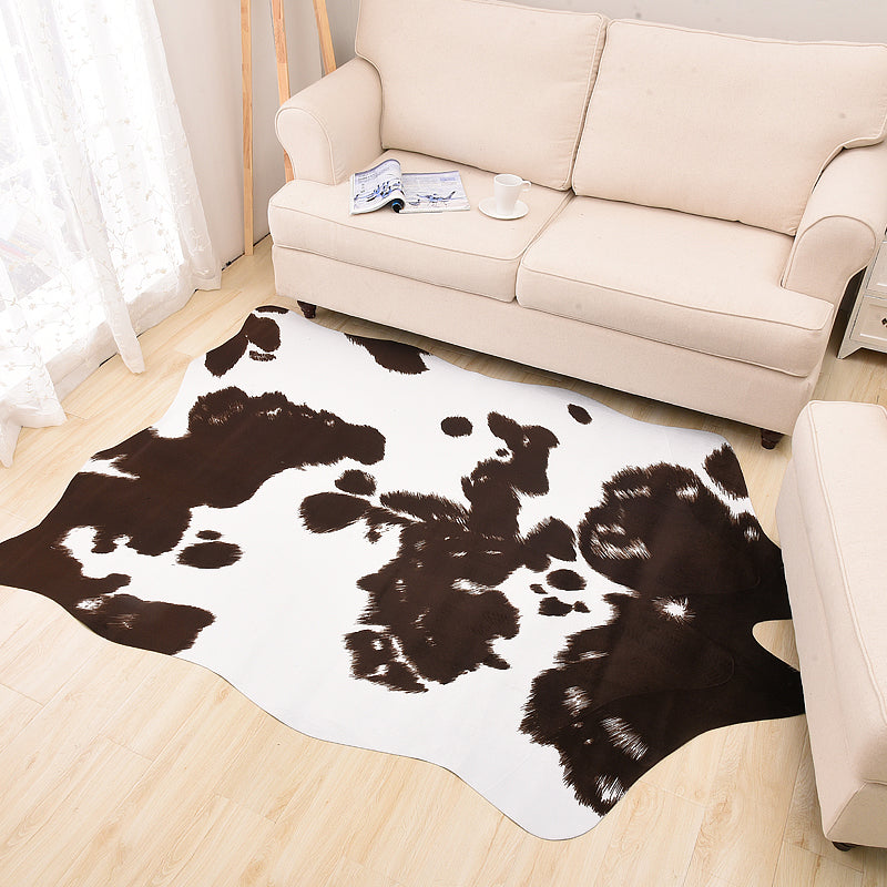 Tappeto unico tappeto di tappeto per pelle di mucca in poliestebile moquette per animali domestici non slip per soggiorno