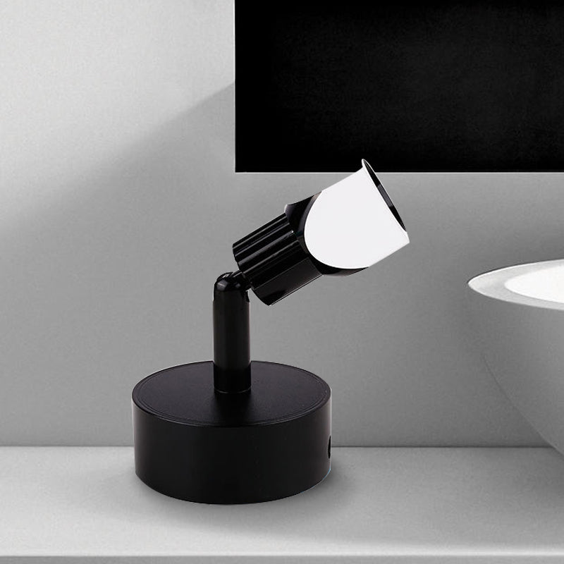 Lámpara de pared Black/White de estilo contemporáneo de aluminio Mini Spotlight con/sin interruptor en iluminación blanca/cálida