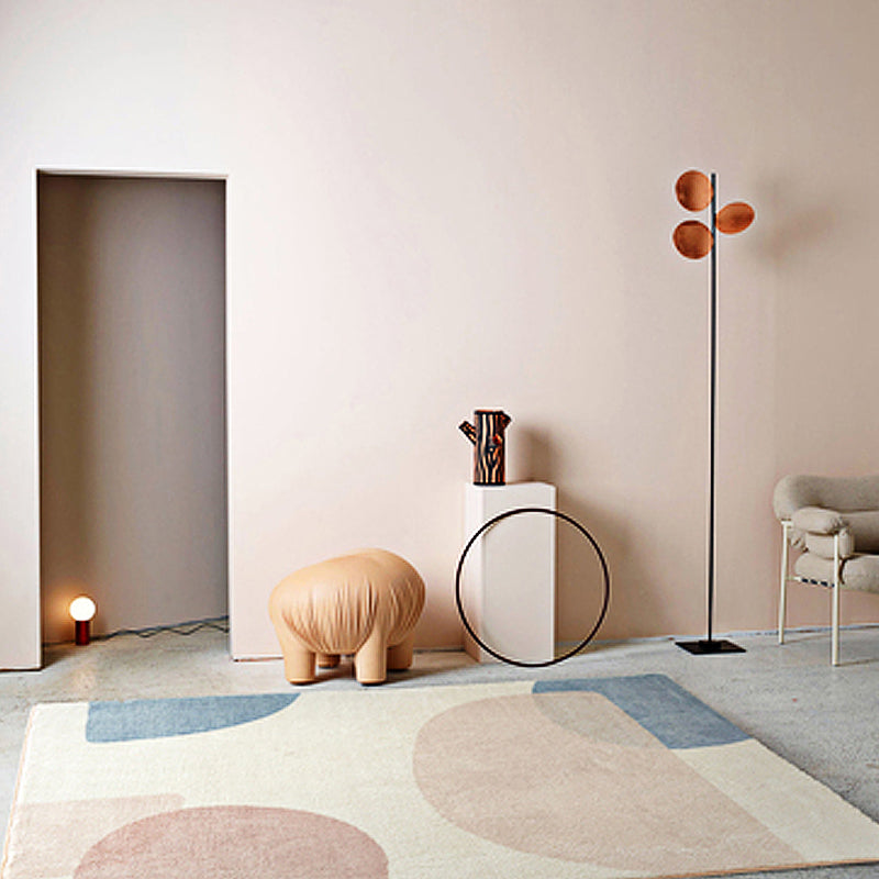 Multi Color Colorblock Geometric Rug Polyester Modern Rug Washable Anti-Slip Backing Carpet for Parlor