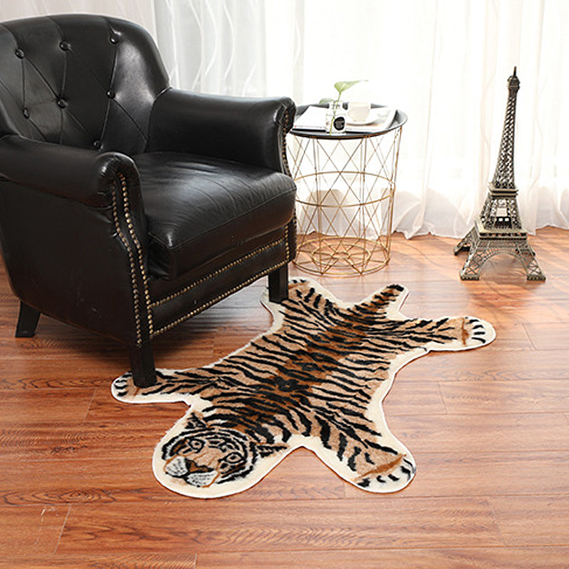 Alfombra de dormitorio marrón modernista tigre rayado alfombra poliéster poliéster respaldo antideslizante alfombra de área lavable