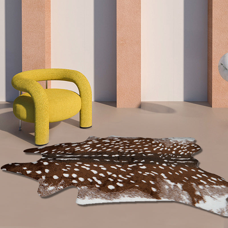 Tapis brun de cerfs tapis Polyester tapis contemporain Tapis de compagnie sans glissement pour animaux de compagnie pour le salon