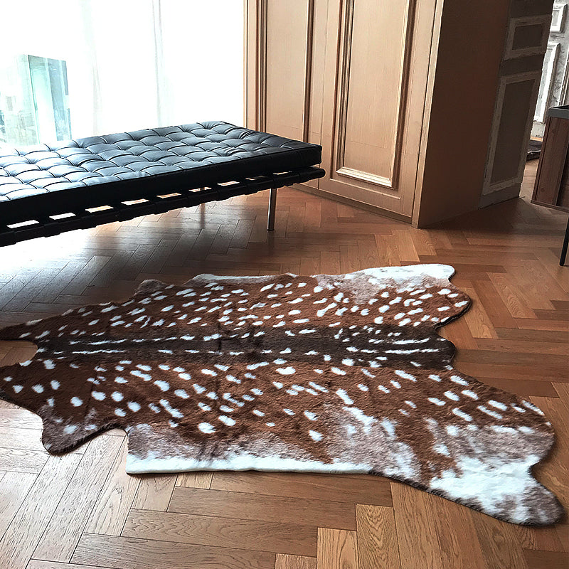 Tapis brun de cerfs tapis Polyester tapis contemporain Tapis de compagnie sans glissement pour animaux de compagnie pour le salon