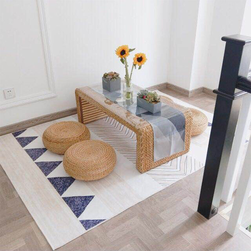Bohemian Tribal Geometry Pattern Rug Multi Color Polyester Rug Anti-Slip Backing Pet Friendly Washable Carpet for Bedroom