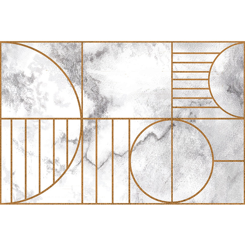 Marble Geometry Pattern Rug Polyester Modernist Rug Washable Anti-Slip Backing Carpet for Parlor