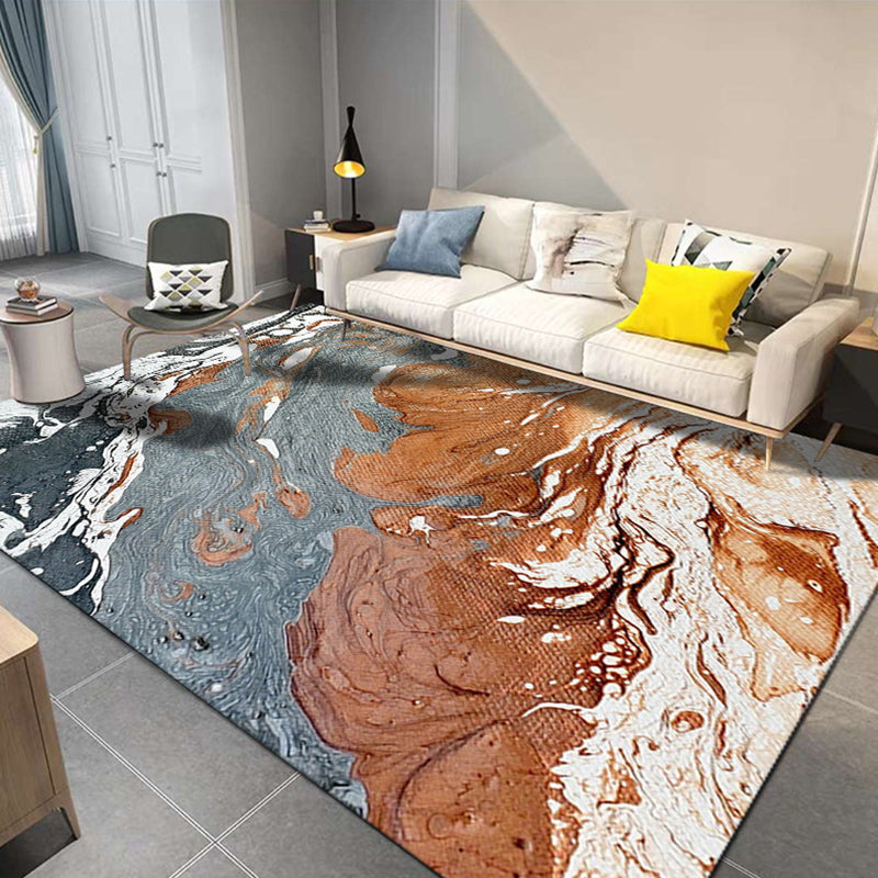 Multi-colour Noords tapijt polypropyleen waterverfpatroon Teken Petvriendelijk wasbaar Wasbaar Non-slip Tapijt voor thuis